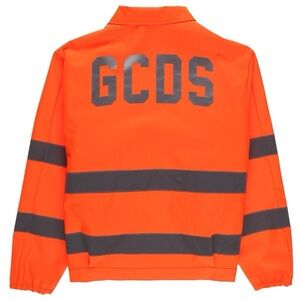 GCDS Fluo Workwear Coach Jacket – Neon Orange Reflective 3M Made in Italy Size L
